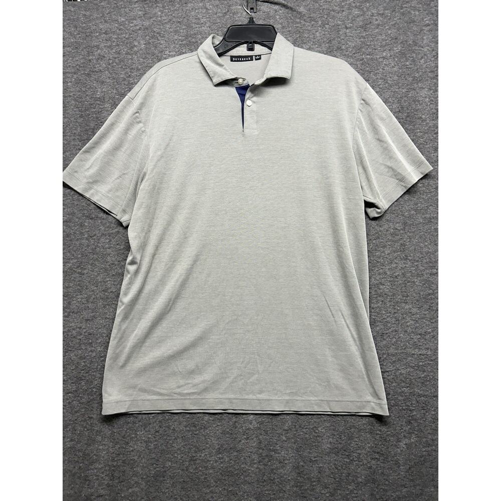 Devereux Polo Shirt Adult Large Gray Golf Performance‎ Stretch Rugby Casual Mens